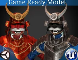 Samurai armor v2 Low-poly  3D model