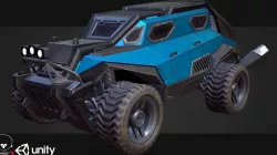 Sci-Fi Armored Racing Jeep 4X4 PBR Low-poly  3D model