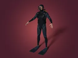 Scuba Diver Low-poly  3D model