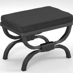 Serpette Black Cowhide Stool 3D model