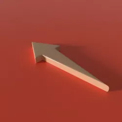 Sharp straight arrow  Low-poly  3D model