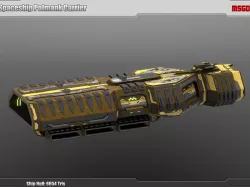 Spaceship Enkar Republic Carrier Polmank Low-poly  3D model
