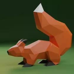 Squirrel Low-poly  3D model