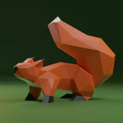 Squirrel nonsym Low-poly  3D model