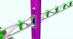 Steel frame with foundation 3D model
