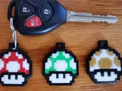 Super Mario 8-Bit Mushroom Keychain