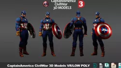 Superheroes Captain America pack v1 Low-poly  3D model