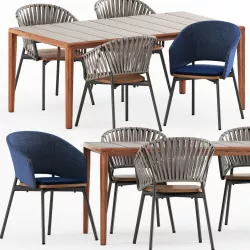 Table TEKA 173 and Chairs PIPER 022 122 by Roda  3D model