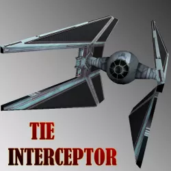 Tie Interceptor Low-poly  3D model
