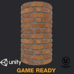 Wall Bricks - PBR - Game Ready - Tile Texture Low-poly  3D model