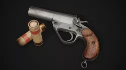 Webley No 1 Mk IV Flare Signal Pistol Low-poly  3D model