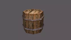Wooden barrel Low-poly  3D model
