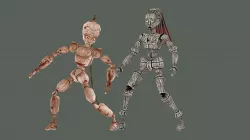 Wooden doll monster Low-poly  3D model