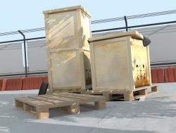 3D models pallets and crates 3D model