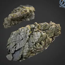 3d scanned rock cliff J 3D model