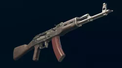 AK-47 Automatic Rifle equipped with  GL25 and bipod Low-poly  3D model