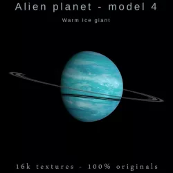 Alien planet model 4 - 16k photorealistic -warm ice giant Low-poly  3D model