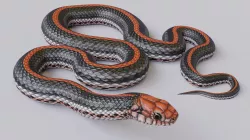 Animated Black Orange Snake Low-poly  3D model