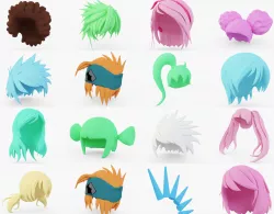 Anime Hair Collection 3D model