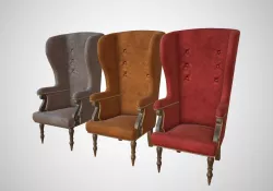 Antique armchair Low-poly  3D model
