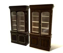 Antique bookcase Low-poly  3D model