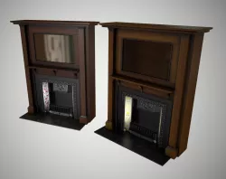 Antique fireplace Low-poly  3D model