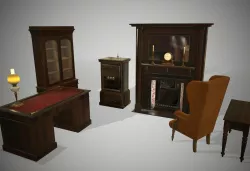 Antique furniture  Low-poly  3D model