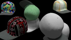 Baseball Brim Hat with 190 SEAMLESS Texture Styles 3D model