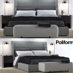 Bed Poliform Chloe Letto 3D model