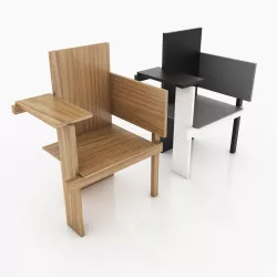 Berlin chair Gerrit Ritveld Low-poly  3D model