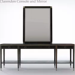 Bernhardt Clarendon Console and Mirror 3D model