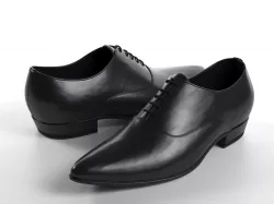 Black Pointed Derby Shoes 3D model