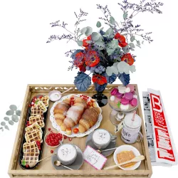 Breakfast in bed on a tray  3D model