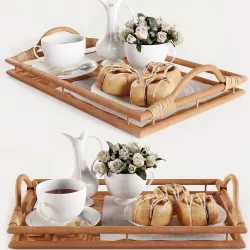 Breakfast on the tray w003 3D model