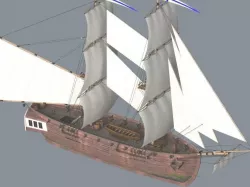 Brig Ship Low-poly  3D model