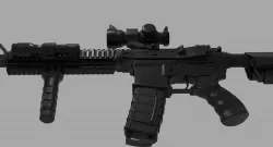 CARBINE Modified Carbine M4A1 Tactical RIS RAS AEG Low-poly  3D model
