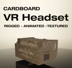 Cardboard VR headset - Rigged - Animated - Textured Low-poly  3D model