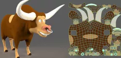 Cartoon Bull Low-poly  3D model