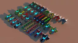 Cartoon Car Package Low-poly  3D model