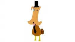 Cartoon Character - Regal Duck Dog  Low-poly  3D model