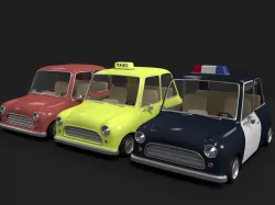 Cartoon police Car - taxi 3D model