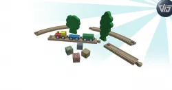 Child wooden toys Low-poly  3D model