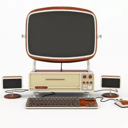 Computer old stile 3D model