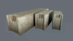 Concrete blocks 3 in 1 Low-poly  3D model