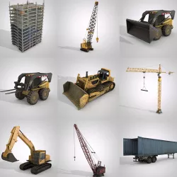 Construction Vehicles  Low-poly  3D model