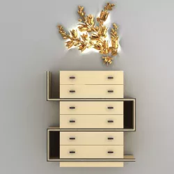 custom made cabinet and wall light 3D model