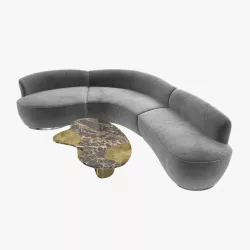 custom made freeform curved sofa and Progetto Domestico table 3D model