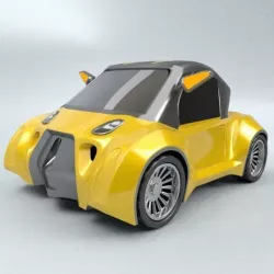 Cute futuristic concept car 3D model