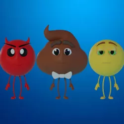 Emoticon Character Pack Low-poly  3D model
