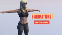 FITNESS GIRL WITH 8 SPORTS AND TWERK ANIMATIONS 3D model